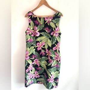 Floral Sleeveless Dress - Black and Pink